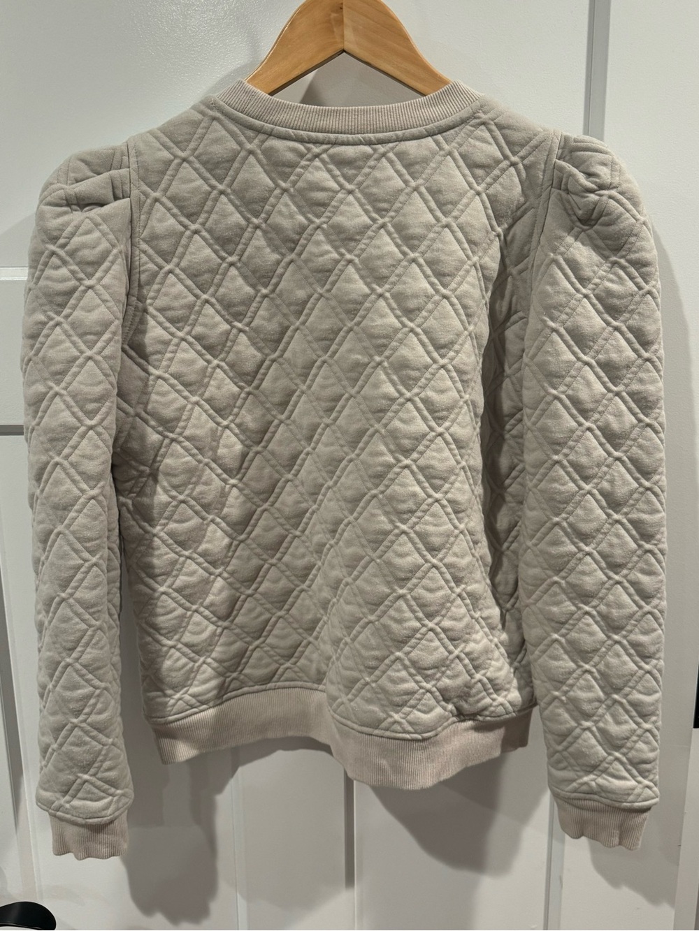NWOT TNuck Sport Sweatshirt Tan Puff Sleeve Campbell Pullover Sz S Tuckernuck - Picture 4 of 4